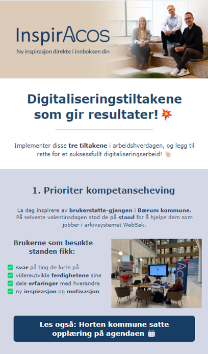 Bilde av et InspirACOS-nyhetsbrev - Klikk for stort bilde