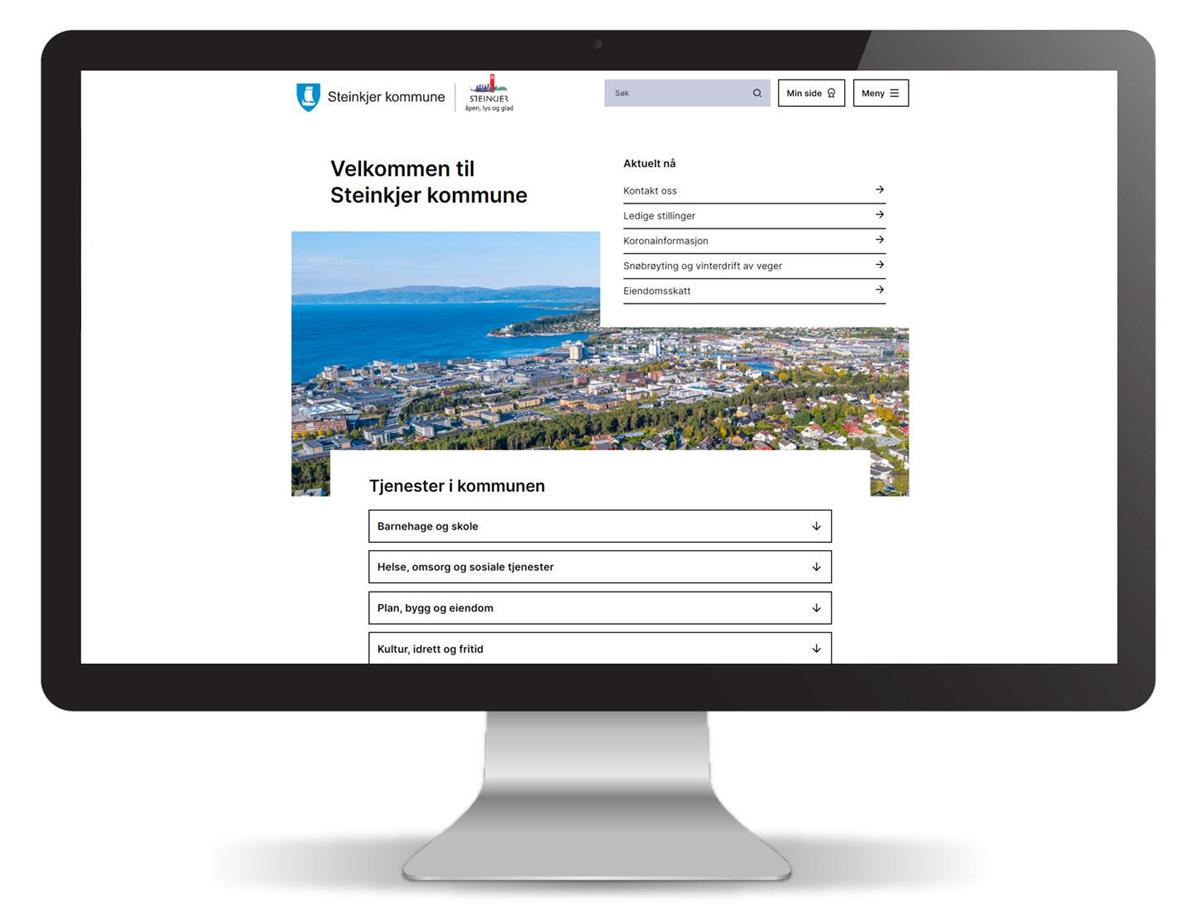 Bilde av nettsiden til Steinkjer kommune - Klikk for stort bilde